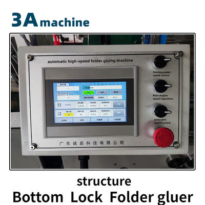 380V SHH 800AG-2 자동 하단 잠금 노러브 박스 접착 기계 미니 폴더 접착기 플렉소 폴더 접착기